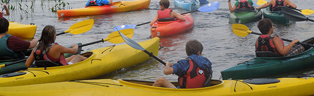 Kayaks at Adventure Camp at Nichols Day Camps